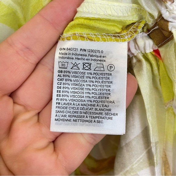 H&M‎ Tropical Floral Drawstring Blouse NWT Size M - Picture 10 of 12